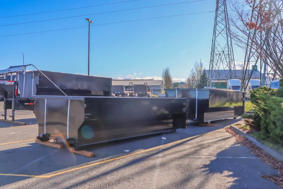 Roll-off dumpster ready for waste disposal at job site for Construction Dumpster Rental in Fox Lake